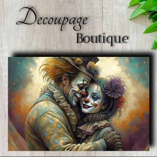Papel De Seda Romance de Palhaço de Circo Decoupage