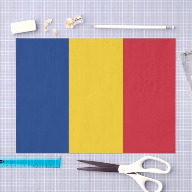 Papel De Seda Romania tissue paper, Romanian Flag tissue paper (Arte )