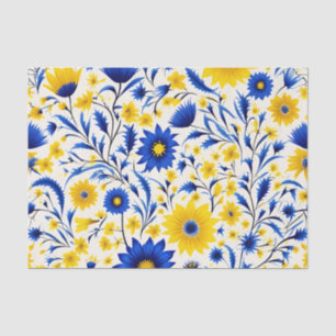 Papel De Seda Romanichel Cornflower Blue e Amarelo