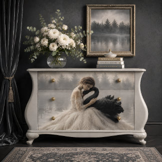 Papel De Seda Romantic Black Swan Decoupage Vintage Tissue