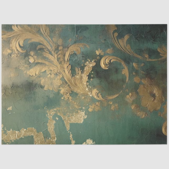 Papel De Seda Romântica, Antecedente, Série 1, e Design Dourado (Frente )