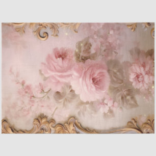 Papel De Seda Romântica Antiquada, Série 2, Cor-de-rosa e Design