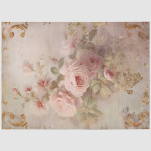 Papel De Seda Romântica Antiquada Série Cor-de-Rosa e Design Dou