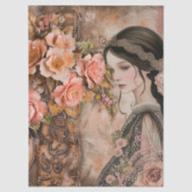 Romântica Vitoriana Rapariga & Vintage Rustic Flor