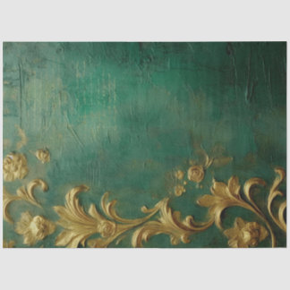 Papel De Seda Romântico Antiquado Série Esmeralda e Design Doura