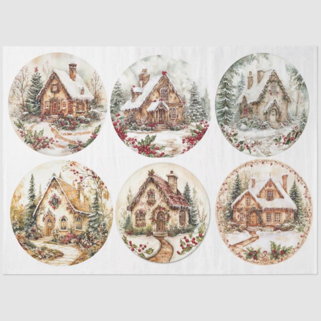 Papel De Seda Rondas de Algodão de Natal (Frente )