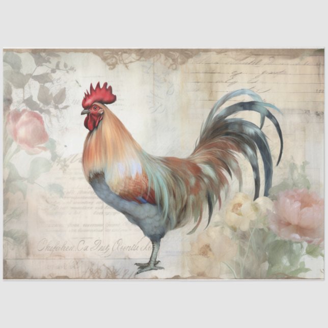 Papel De Seda Rooster um (Frente )