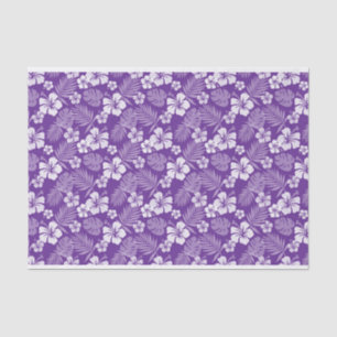 PAPEL DE SEDA ROPULAGEM COM FLORES DE HIBISCUS BRANCOS TROPICAIS