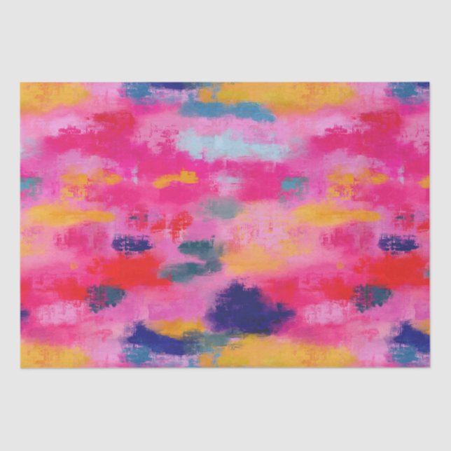 Papel De Seda Rosa-Abstrato vibrante alegre (Frente )