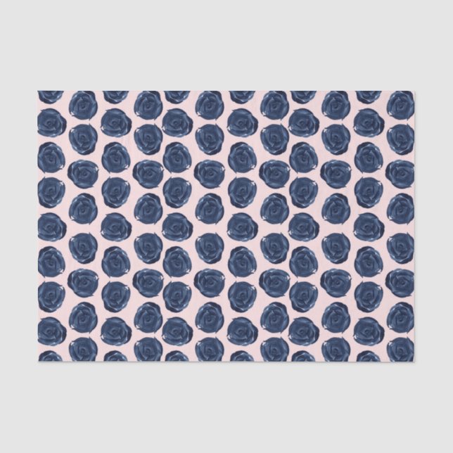 Papel De Seda Rosa Água Rosa Azul Pastel Flores Casamento (Frente )