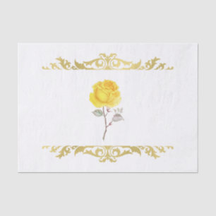 Papel De Seda Rosa Amarela e Ouro Elegante Festa de Aniversário