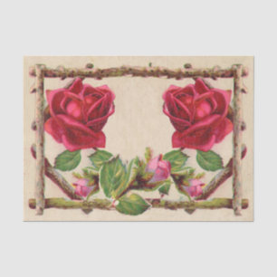 Papel De Seda Rosa antiga vintage rústica vitoriana clássica ant