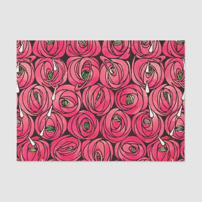 Papel De Seda Rosa Art Nouveau Rennie Macintosh Graphic (Frente )