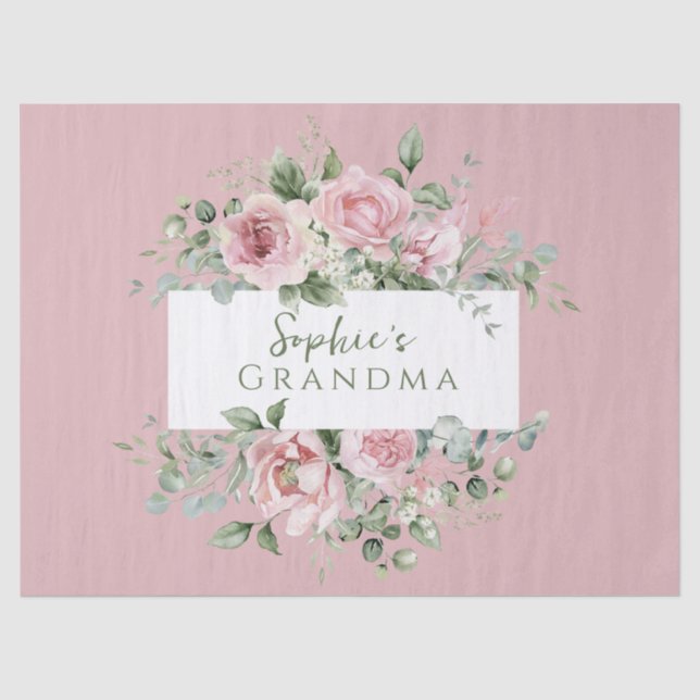 Papel De Seda Rosa Bege Avó (Frente )
