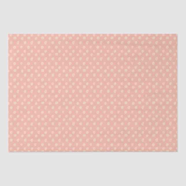 Papel De Seda Rosa Bela Rosa com Pontos Polka (Frente )
