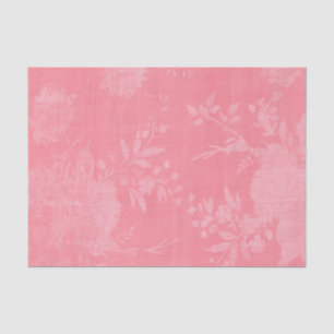 Papel De Seda Rosa Brilhante no Padrão Floral Rosa