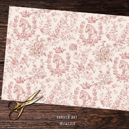 Papel De Seda Rosa Chic Beige Equestrian Toile Elegante