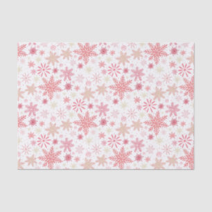 Papel De Seda Rosa claro Flocos de Neve Natal