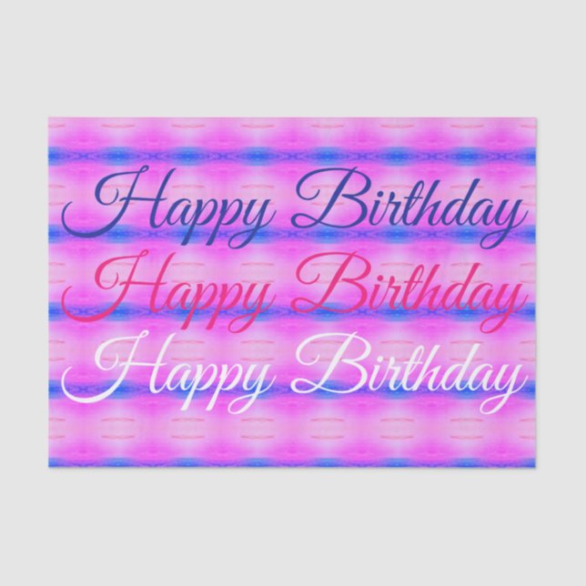 Papel De Seda Rosa Com Azul (Frente )