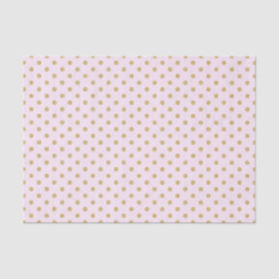 Papel De Seda Rosa com bolinhas Dourados