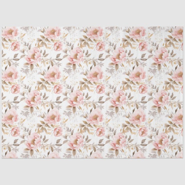Papel De Seda Rosa Corado Flor de Rosa Asiática (Frente )