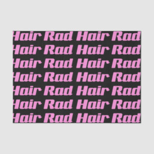 Papel De Seda Rosa da tipografia do cabelo do Rad no preto