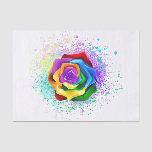 Papel De Seda Rosa de arco-íris colorido (Frente )