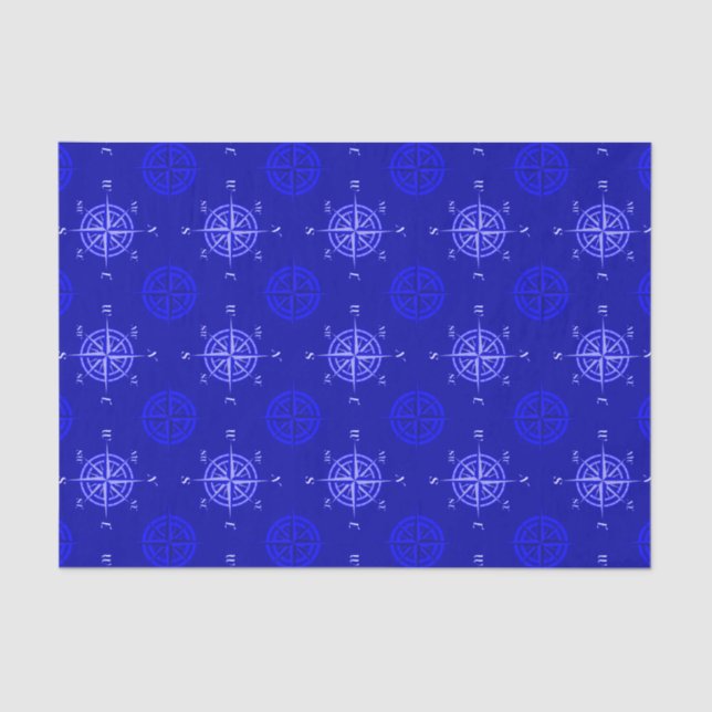 Papel De Seda Rosa de compasso de azul de oceano (Frente )