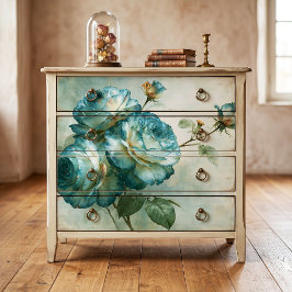 Papel De Seda Rosa de Decoupage com Tinta a Óleo Creme com Borda