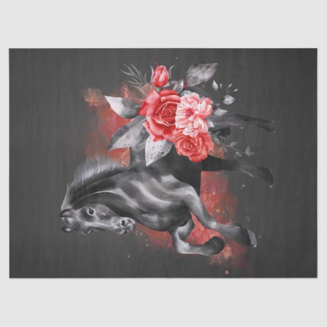 Papel De Seda Rosa de Fada de Leite de Cavalo Negro (Frente )