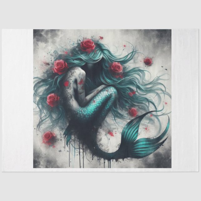 Papel De Seda Rosa de Mermaid (Frente )