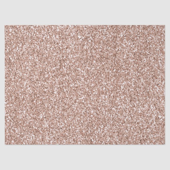 Papel De Seda Rosa de pêssego Dourado Luxe Glitter   (Frente )