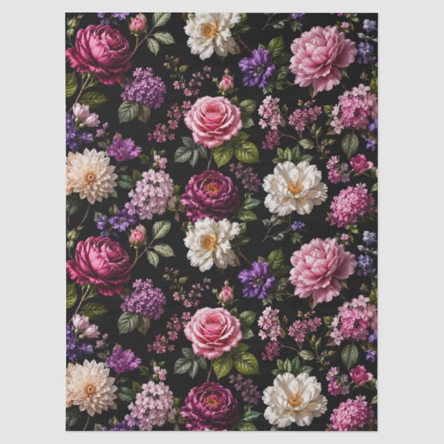 Papel De Seda Rosa de Veludo Preto  (Frente )