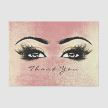 Rosa De Vidro Lashes De Pêssego Dourados Obrigado 