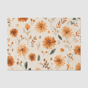 Papel De Seda Rosa Desbotado Suave Vintage Boho Floral de Flores