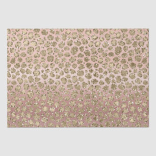 Papel De Seda Rosa Dourada Glam Glitter Leopardo