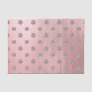 Papel De Seda Rosa Dourado Brilho Rosa Glam Pontos Polka Moderno