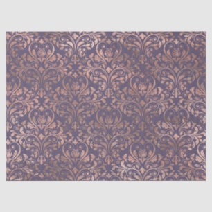 Papel De Seda Rosa Dourado Damask on Purple Decoupage