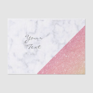 Papel De Seda rosa dourado de mármore geométrico elegante