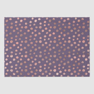 Papel De Seda Rosa Dourado Glamouroso com Folha e Pontos de Arte