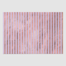 Papel De Seda Rosa Dourado Glamouroso com Listras Lavanda