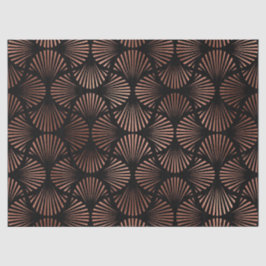 Papel De Seda Rosa Dourado Shells na Decoupage Preta
