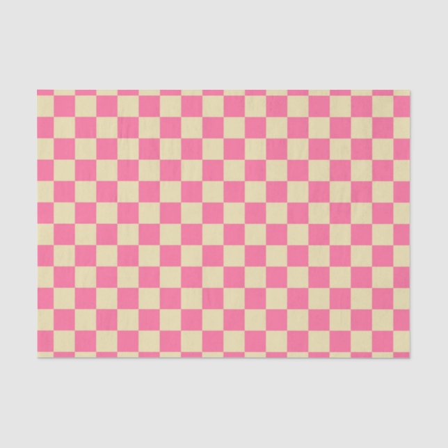 Papel De Seda Rosa e bege verificados (Frente )