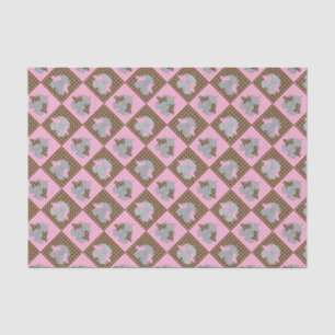 Papel De Seda Rosa e bolinhas do elefante de Brown