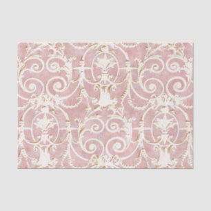 Papel De Seda Rosa e Cor damasco de bege