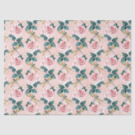 Papel De Seda Rosa e Dragonflies (Design 6)