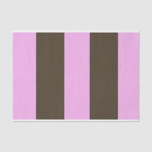 Papel De Seda Rosa e listras largas castanho chocolate por