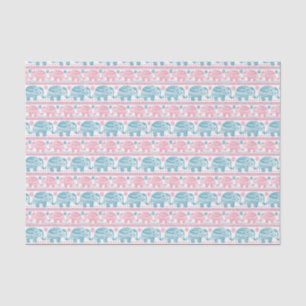 Papel De Seda Rosa e teste padrão étnico do elefante da cercet