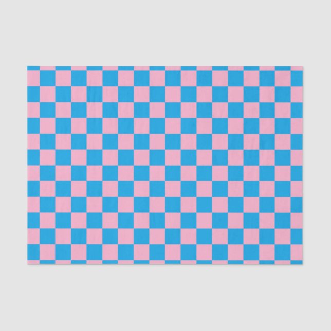 Papel De Seda Rosa e Turquesa verificados (Frente )