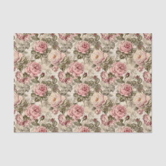 Papel De Seda Rosa Floral de Ephemera vitoriana